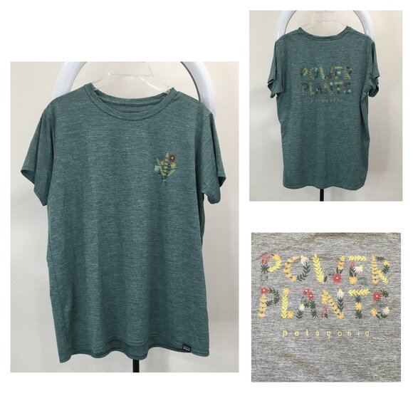PATAGONIA Running Jersey Capilene Cool UPF 50+ Daily Graphic Power Plant Shirt - Picture 1 of 11